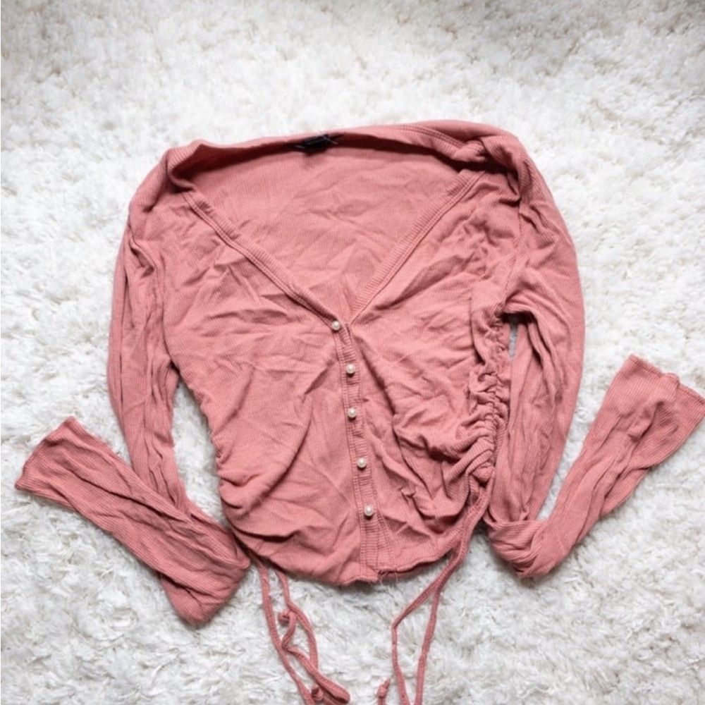 Women's Pink Button-Up Top